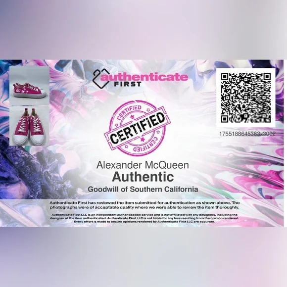 🛑 1 hour sale. McQ by Alexander McQueen, 7.5, Magenta &  White Swallows, Sneaker - Picture 9 of 14